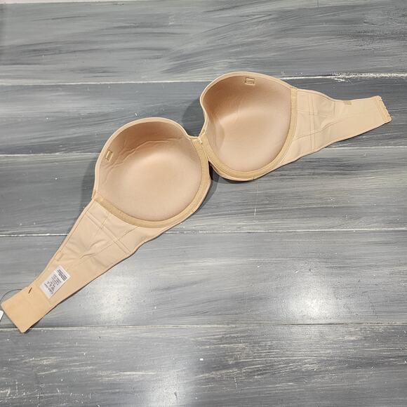 Calvin Klein Strapless Push-Up Bra 36DD Underwire Naked Glamour QF5677 Beige - Picture 3 of 11